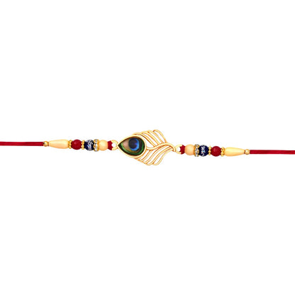 Peacock Rakhi Beaded Design for Brothers, Handcrafted (5pcs)