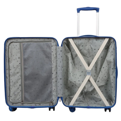 Novex Disney Frozen Sky Blue Travelling Kids Trolley Bags for Girls Luggage 4 Wheels ( Blue /22 Inch)