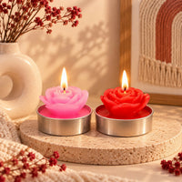 Pack of 12 Rose Shape Tealight Candles for Romantic & Festive Decor