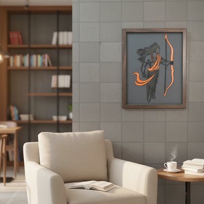 Handcrafted Multi-Layer Wooden Lord Ram Wall Art – 3D Laser Cut Shri Ram Divine Frame