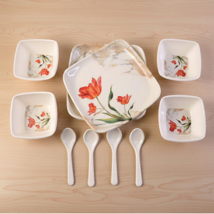 Bowls and spoons included in Lotus dinner set