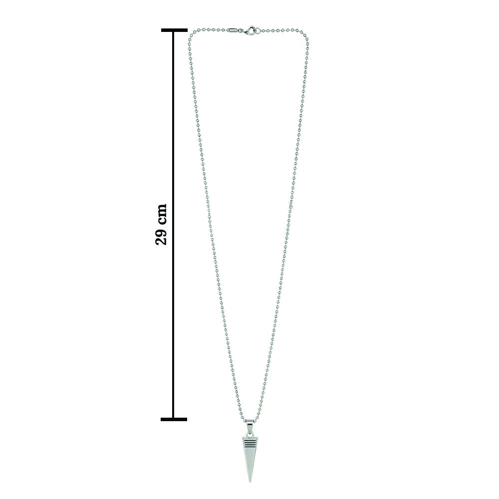 Steel Look Pointed Chain Pendnet