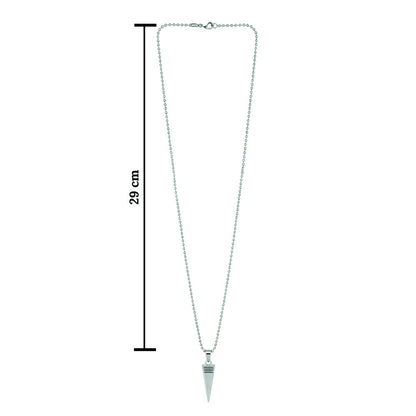 Steel Look Pointed Chain Pendnet