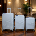 Travel Luggage – Grey Lightweight Hard Shell with 8 Spinner Wheels