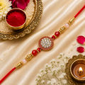 Premium Crystal Designer Rakhi for Brother | Handmade Raksha Bandhan Rakhi