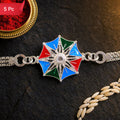 Star Shaped Rakhi Vibrant Central Stone for Raksha Bandhan (5pcs)