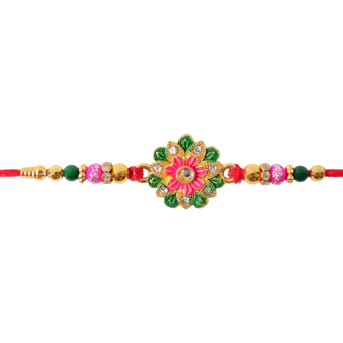 Floral Stone Work Designer Rakhi for Raksha Bandhan Special Wear (10pcs)