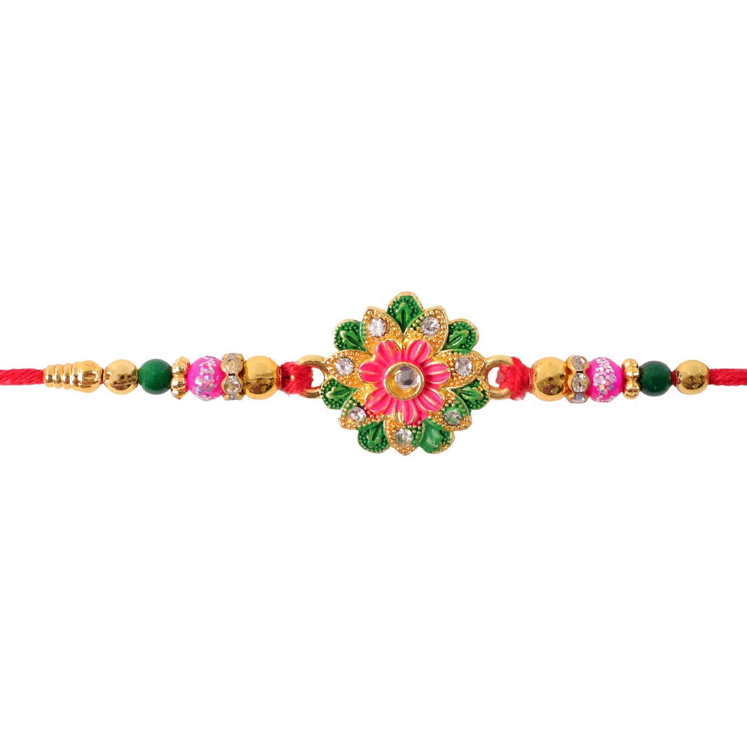 Floral Stone Work Designer Rakhi for Raksha Bandhan Special Wear (10pcs)