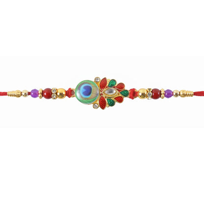 Designer Rakhi Peacock Paisley Beaded for Brother (5pcs)