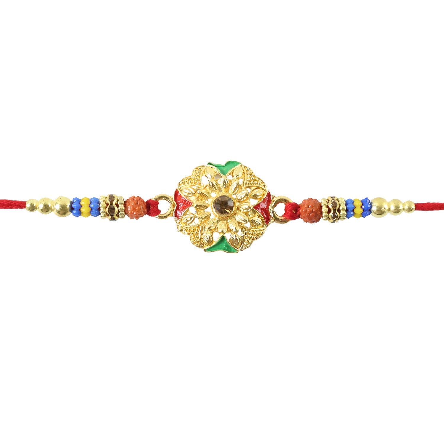 Floral Kundan Stone Designer Rakhi Set for Raksha Bandhan Special (10pcs)