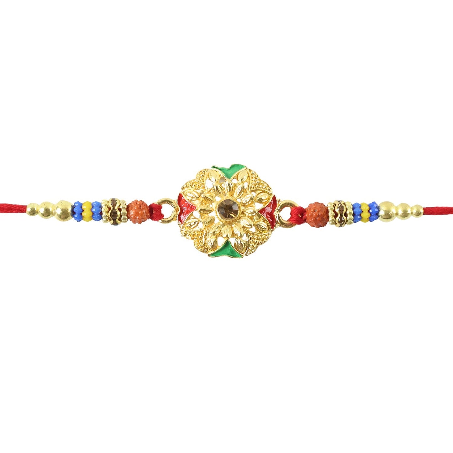 Floral Kundan Stone Designer Rakhi Set for Raksha Bandhan Special (5pcs)