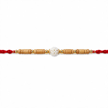 Stone Studded Designer Rakhi with Traditional Beads and Beautiful Festive Finish
