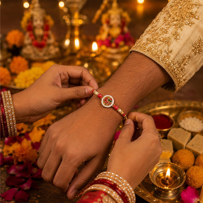 Rakshabandhan Shri Symbol Devnagari Rakhi Traditional & Designer (5pcs)