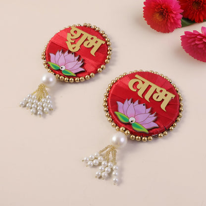 Shubh Labh Door Hanging | Premium Satin with Latkan
