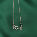 Love Script Silver Heart Pendant Necklace – Elegant Jewelry Gift