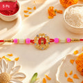 Shivling Trishul Rakhi with Stones & Beads Devotional Rakhi for Brother (5pcs)