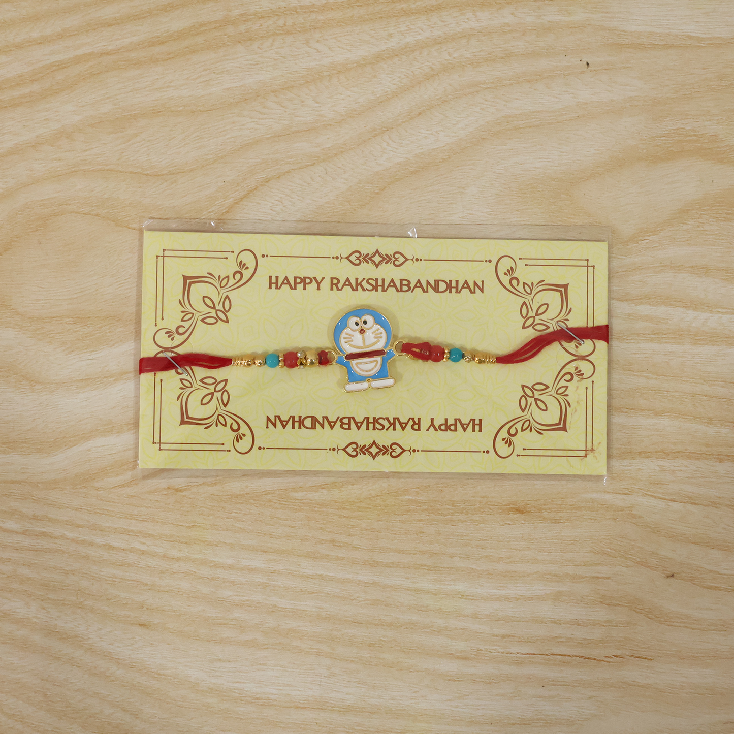 Blue Cartoon Cat Rakhi Set with Choco Magic, Pack of 3