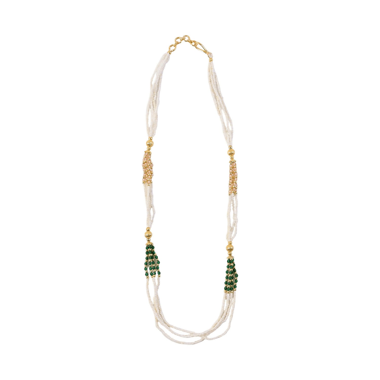 Elegant Beaded Handmade Pearl Necklace Traditional Ethnic Mala for Women