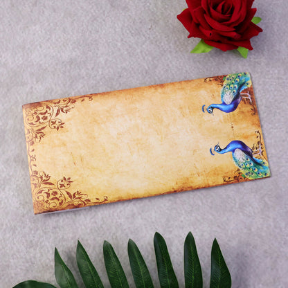 Premium Peacock Design Wedding Money Envelope Gift Cover Pack of 10 Pieces