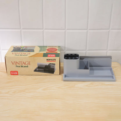 Multipurpose Desktop Organizer Pen Stand with Document Holder & Storage Compartments