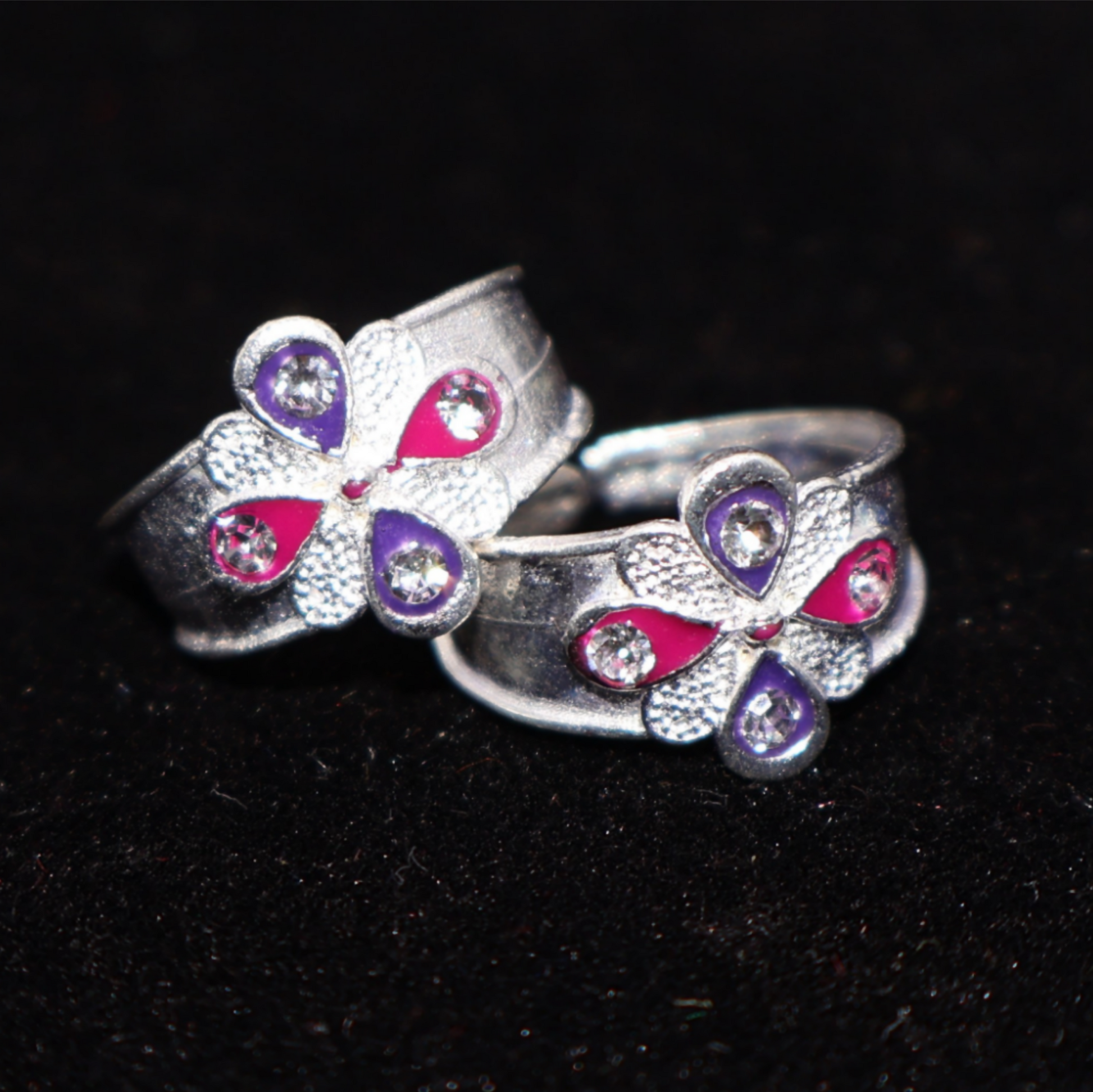 Silver-Plated Floral Bichhiya Toe Ring for women and girls