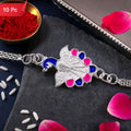 Peacock Stone Chain Rakhi Bracelet for Raksha Bandhan (10pcs)