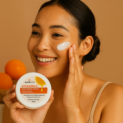Eyelet Vitamin C Moisturizing Cream – Brightening & Hydrating Cream with Orange Essence for Glowing & Even Skin Tone, Suitable for All Skin Types (100ml)
