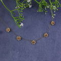 Ruby Floral Station Necklace – Elegant gold chain with diamond accents