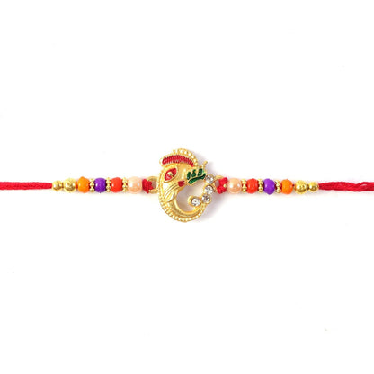 Traditional Ganesh Beaded Rakhi Embrace Festive Bonding (5pcs)