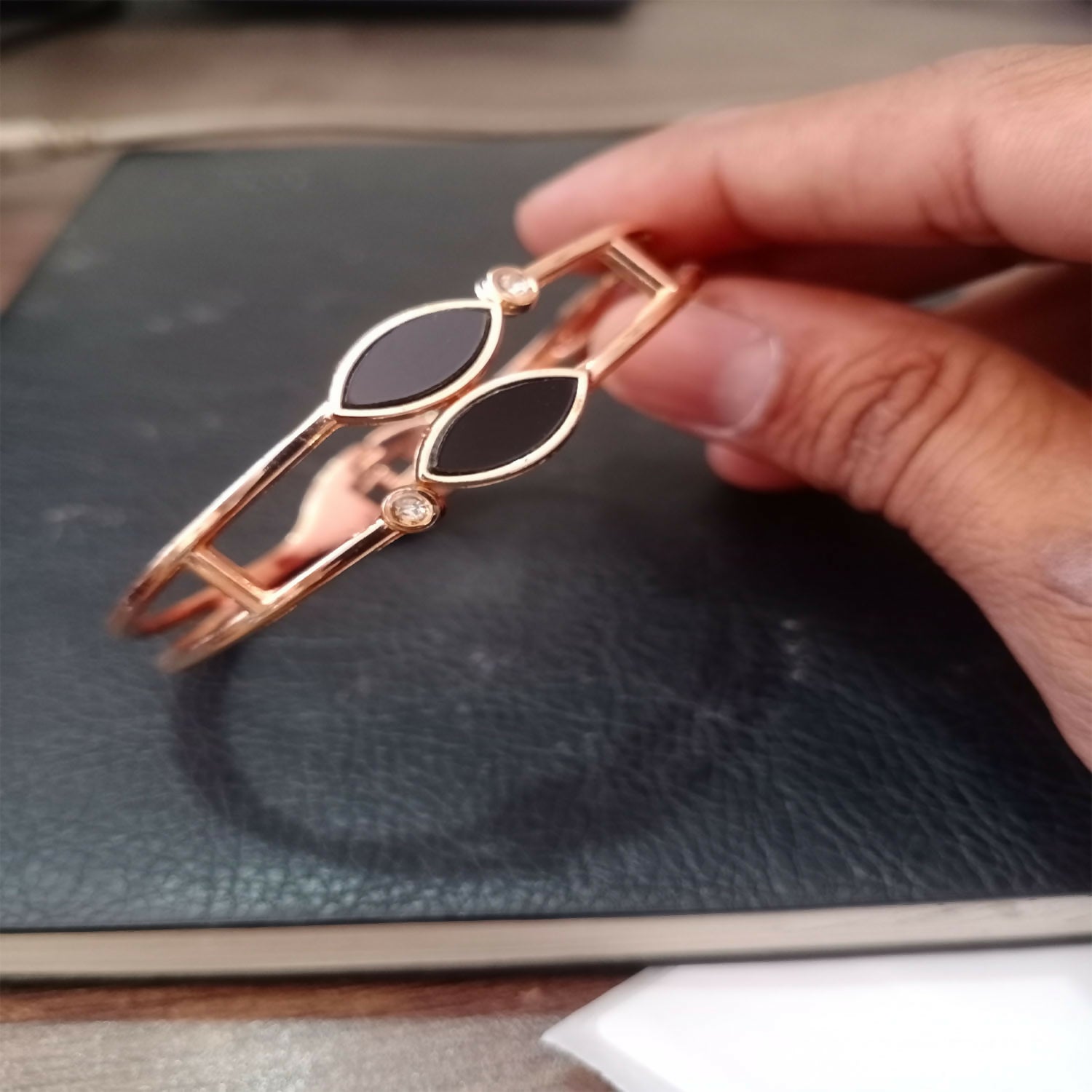 Stainless Steel Gold Plated Kada Bracelet For Girls And Women