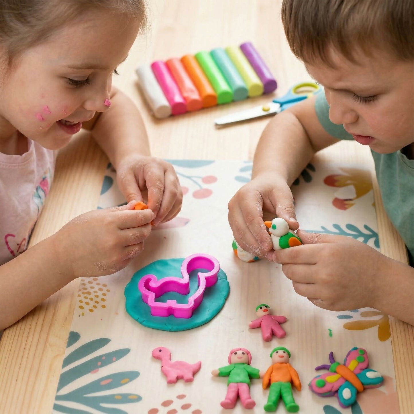 Nara 8 Color Modelling Clay Set with Cutter Creative Play Dough Kit for Kids (40 Gm)