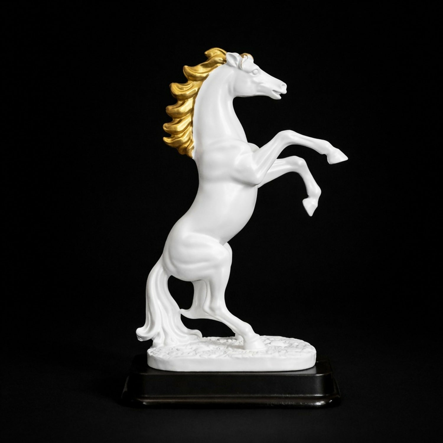 White Horse poly-resin Showpiece for Home Decor | Lucky Horse Statue | Office Table Decor