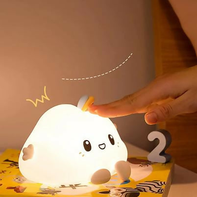 Cute Cloud Silicone Night Lamp with Soft Warm Glow for Kids Bedroom Décor