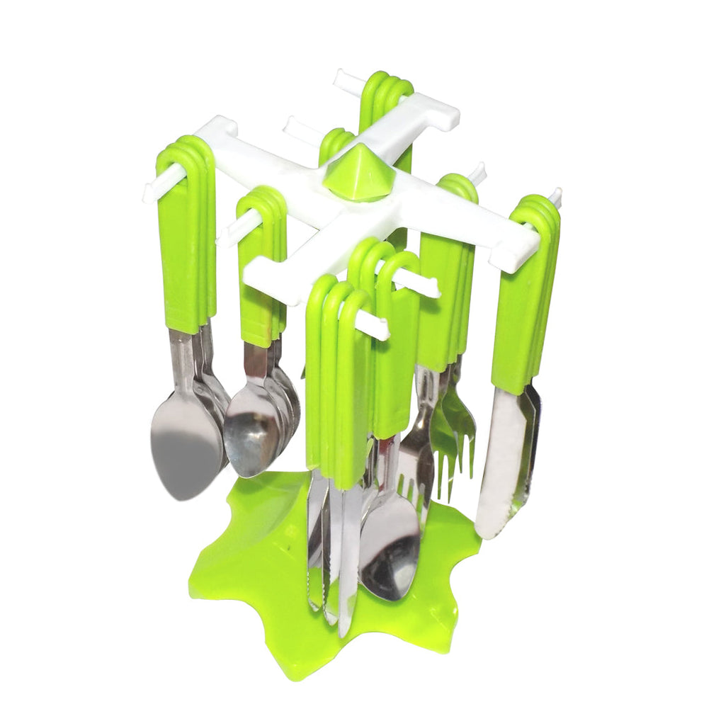 24 Piece Stainless Steel Premium Cutlery Set With Stand — DeoDap