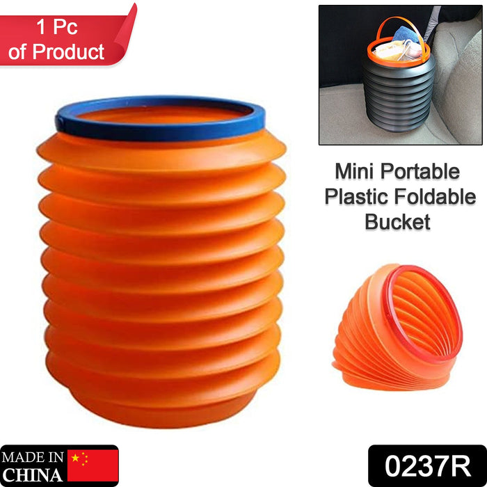 0237R  Foldable Storage Bucket , Water Container & Dustbin Multiuse Bucket For Home , Car & Kitchen Use Bucket DeoDap