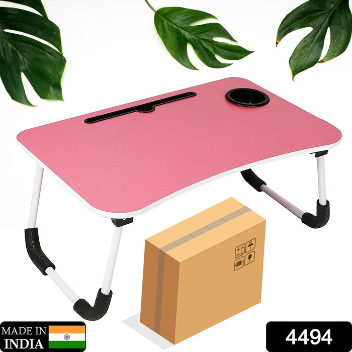 4494 Multi-Purpose Laptop Desk for Study and Reading with Foldable Non-Slip Legs Reading Table Tray , Laptop Table ,Laptop Stands, Laptop Desk, Foldable Study Laptop Table ( PINK ) DeoDap