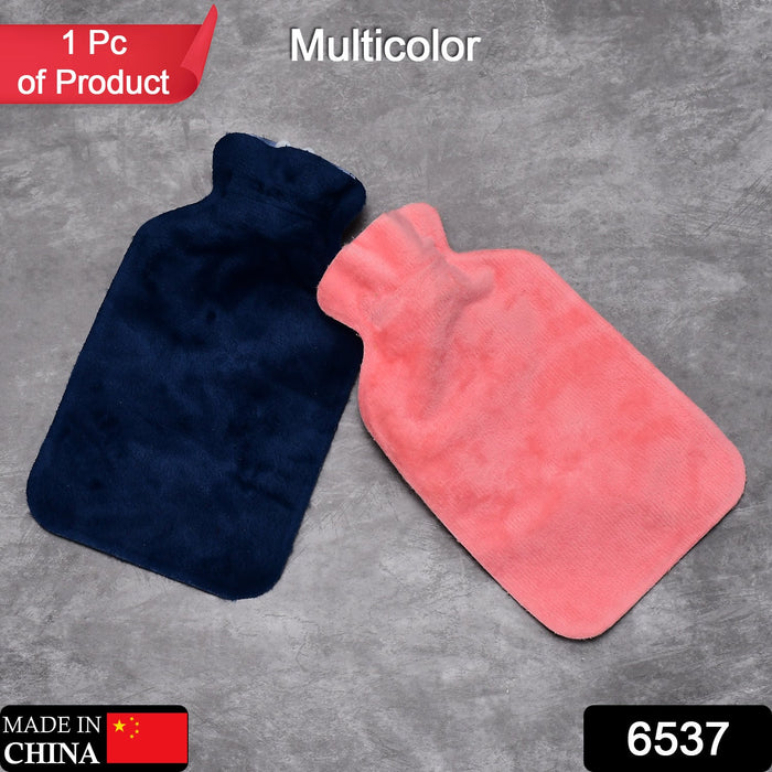 6537 Velvet Super soft Fur Cover with Natural Rubber Hot Water Bag ( 1 pcs ) DeoDap