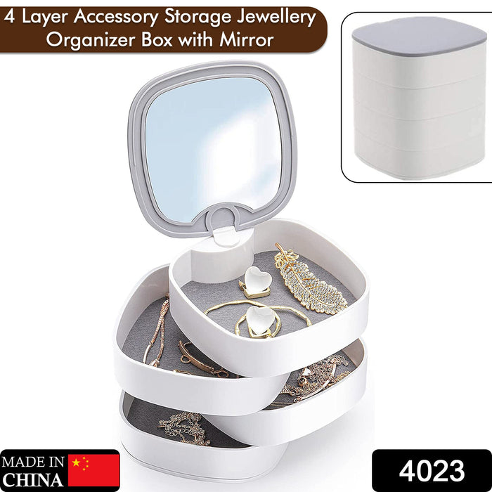 4 Layers Jewellery Box, 360 Degree Rotating Jewelry Box, Jewelry and E ...