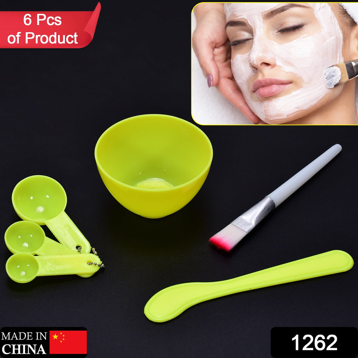 1262 Facial Mask Bowl Set For Girls Use ( 6 pcs Set ) DeoDap — Deodap