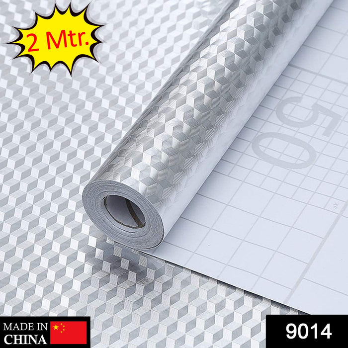 9014 2 Meter Aluminium Foil Sticker used in all kitchen purposes to prevent oily and greasy stains of food while cooking. DeoDap