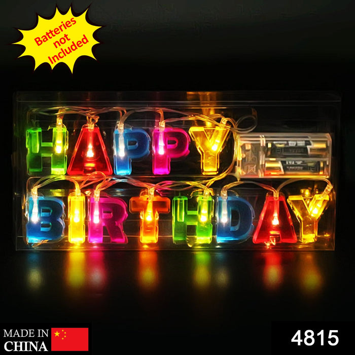 4815 Decoratives Plastic Happy Birthday 13 LED Letter Battery Operated String Lights, Outdoor String Lights (Multicolour) DeoDap