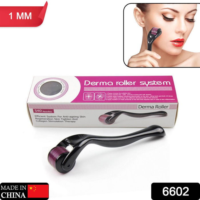 6602 Derma Roller Anti Ageing and Facial Scrubs & Polishes Scar Removal Hair Regrowth (1mm) DeoDap