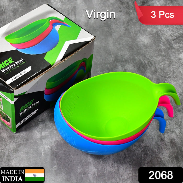 Plastic Rice Dish 2068 Plastic Rice Bowl/Food Strainer Thick Drain Basket — DeoDap