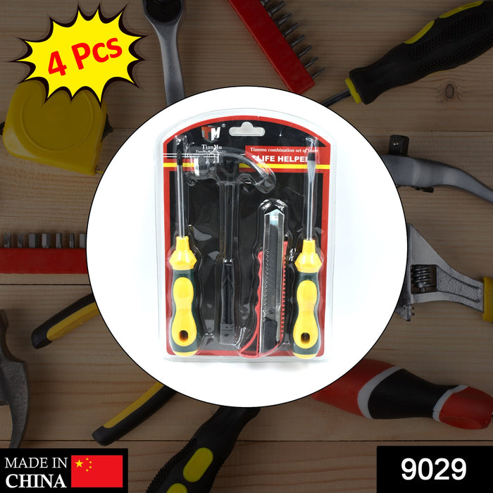 9029 4 Pc Helper Tool Set used while doing plumbing and electrician repairment in all kinds of places like household and official departments etc. DeoDap