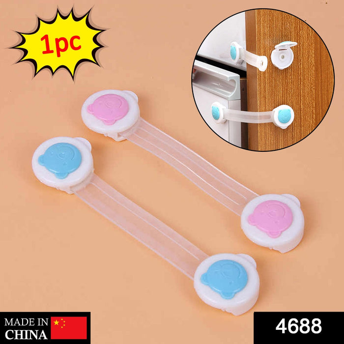 3Pcs/Set Child Safety Strap Locks Multi-Use Adhesive Plastic Baby Proofing  Locks For Cabinets And Drawers,Toilet,Fridge
