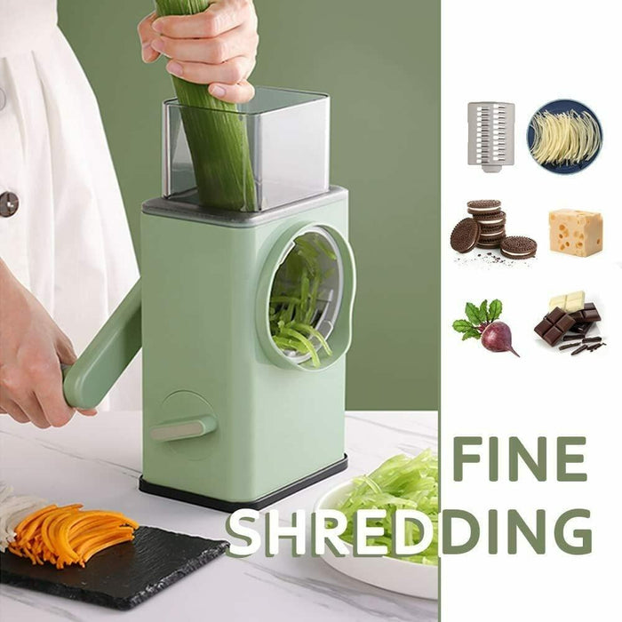 2132 Vegetable Shredder Round Mandolin Slicer, Grater, Shredder Salad Maker - Large Feed Port - Suction Base - Cutter for Vegetable, Fruit, Cookie. DeoDap