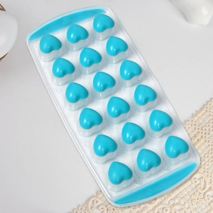5352 Easy Push Premium POP-UP ice Tray, With Flexible Silicon Bottom and Lid, Heart Shape 18 Cube Trays DeoDap