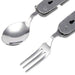 1779 4-in-1 Stainless Steel Travel/Camping Folding Multi Swiss Cutlery Set DeoDap