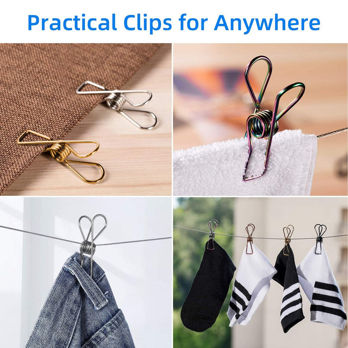 6180 Stainless Steel Multipurpose Sturdy Clothes Hanging Clips DeoDap