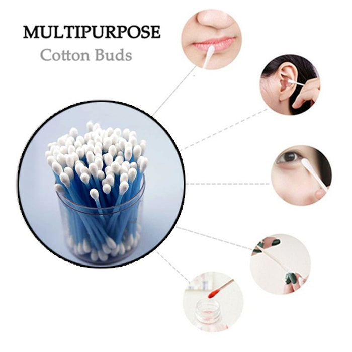 6010 Small Cotton Buds for ear cleaning, soft and natural cotton swabs (100 per pack) DeoDap